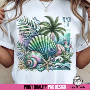 Beach Girl Sublimation Design