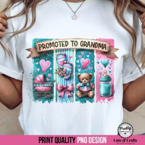 Promoted to Grandma Sublimation PNG
