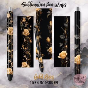 Gold Roses Pen Wraps