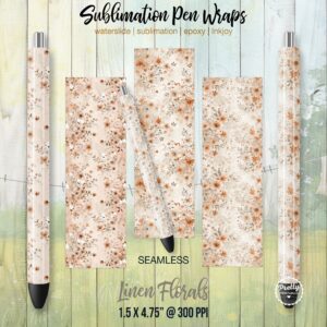 Linen Floral Pen Wraps