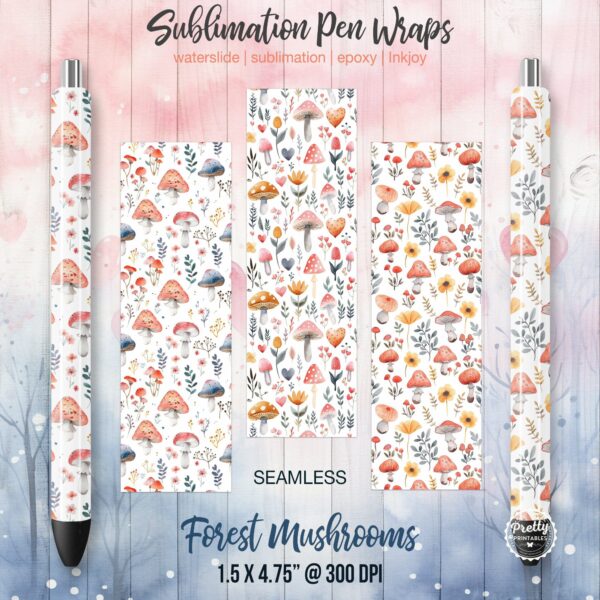 Forest Mushrooms Pen Wraps Bundle