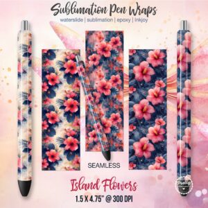 Island Flowers Pen Wraps