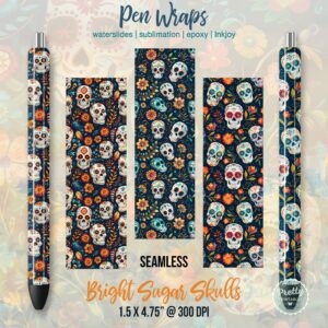 Bright Sugar Skulls Pen Wrap Bundle