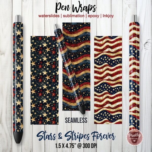 American Flag Pen Wraps