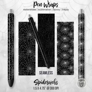 Black Spiderweb Halloween Pen Wraps