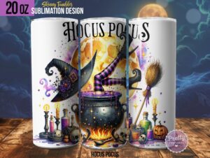 Hocus Pocus Witchy Halloween Tumbler Wrap