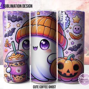 Cute Ghost Coffee Tumbler Wrap