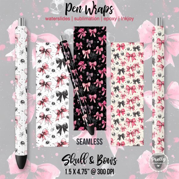 Skull & Bows Pen Wrap Bundle