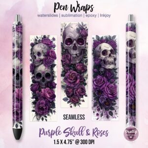 Purple Skull Pen Wraps