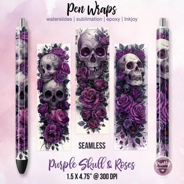 Purple Skull Pen Wraps