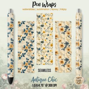 Antique Floral Pen Wraps