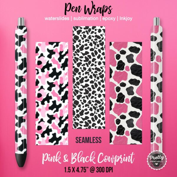Cow Print Pen Wraps