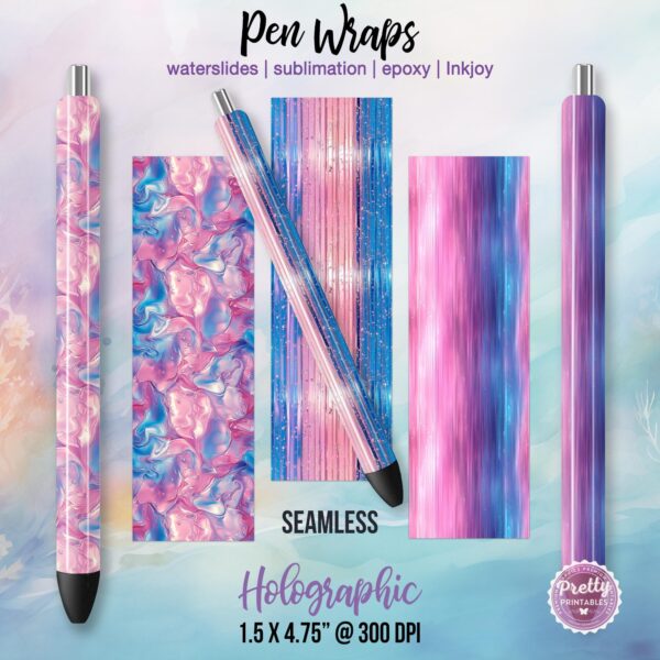 Iridescent Pastel Pen Wraps