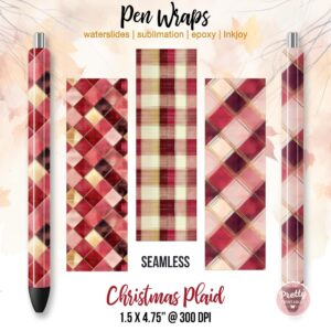 Plaid Christmas Pen Wraps