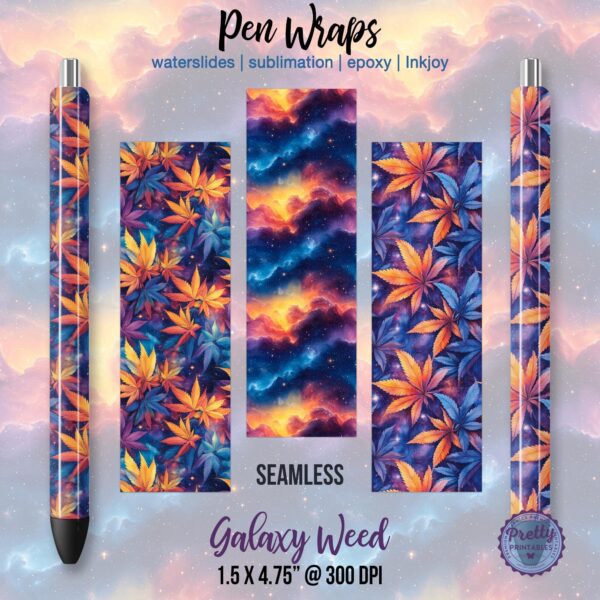 Cosmic Stoner: Weed Galaxy Pen Wraps