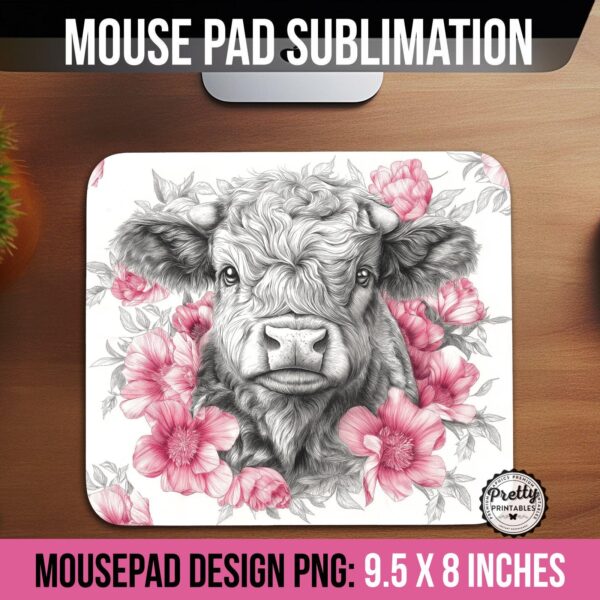 Highland Cow Mousepad PNG