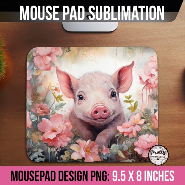 Adorable Baby Pig Mousepad PNG