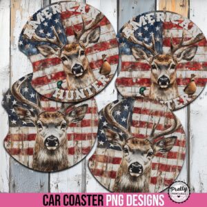 Hunting Car Coaster Sublimation Design
