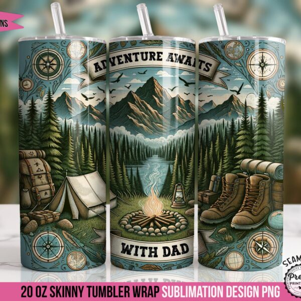 Adventure Awaits: Dad Tumbler Wrap