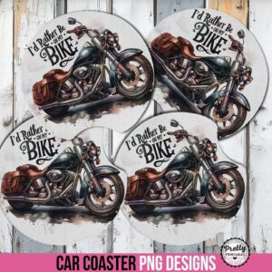 Motorcycle Car Coaster Sublimation Design