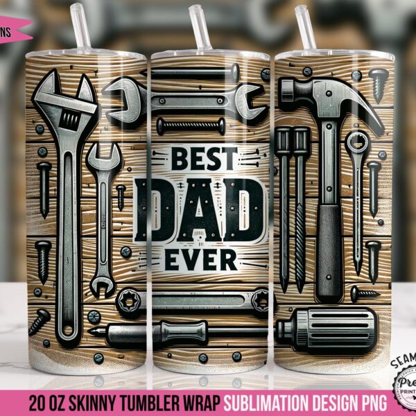 Best Dad Tumbler Wrap: Construction Dad