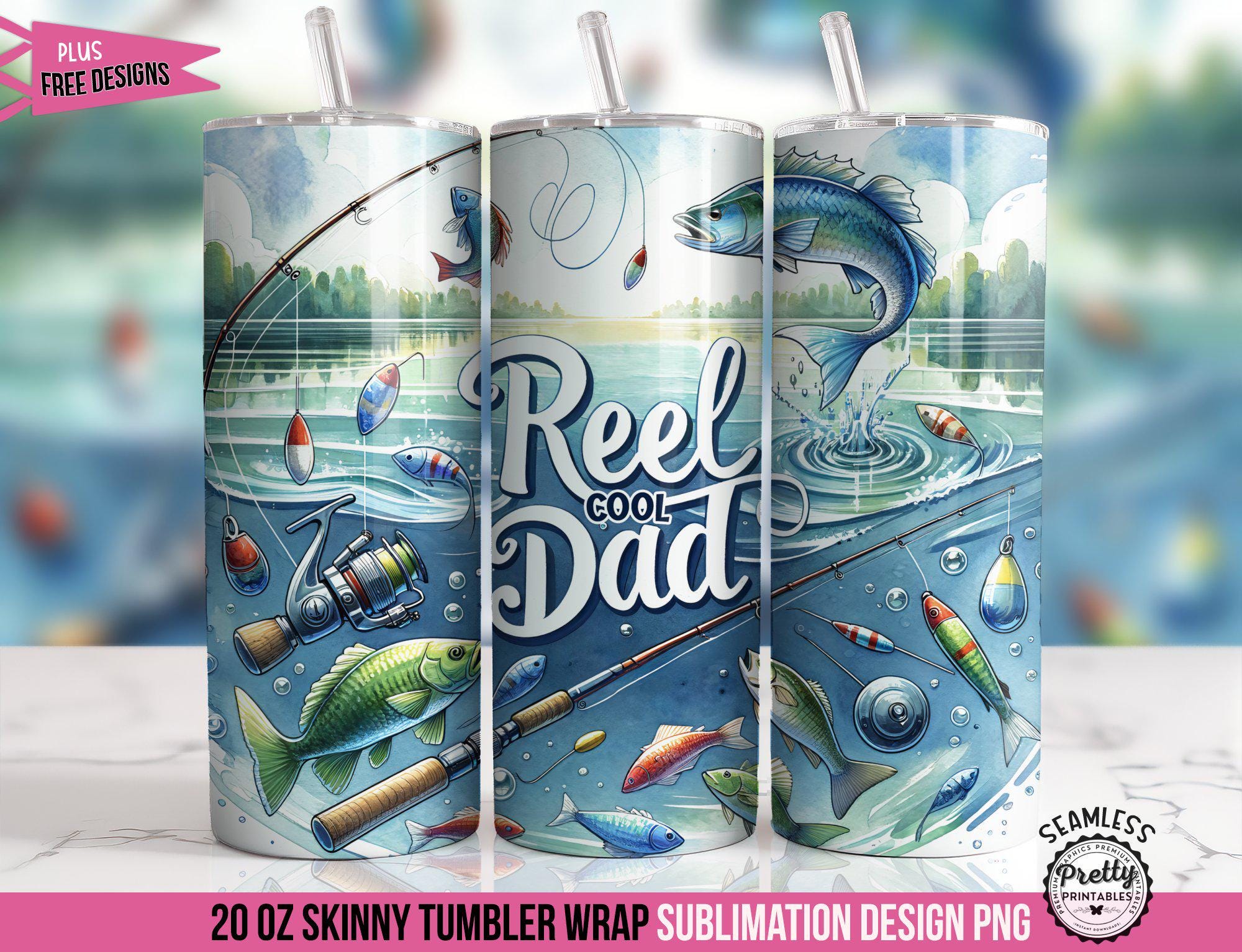 Dad Fishing Tumbler Wrap