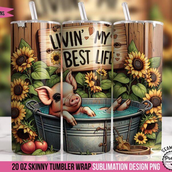 Cute Farm Pig Tumbler Wrap