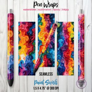 Bright Paint Swirl Pen Wraps