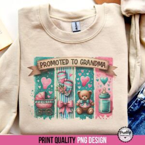 Promoted to Grandma Sublimation PNG