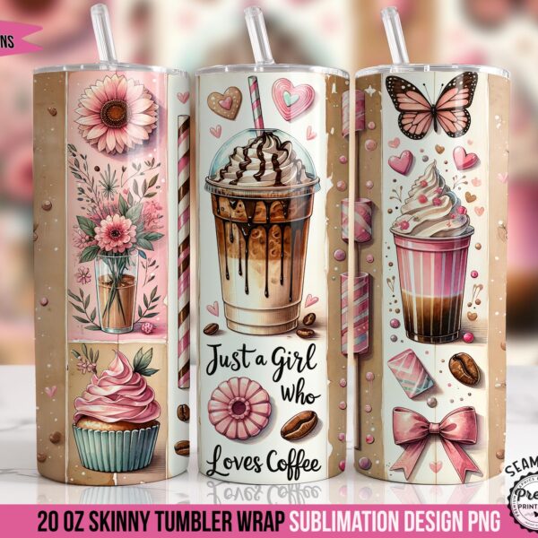Just a Girl Who Loves Coffee Tumbler Wrap