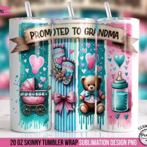 Cute Promoted to Grandma Tumbler Wrap