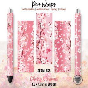 Cherry Blossom Pen Wraps PNG
