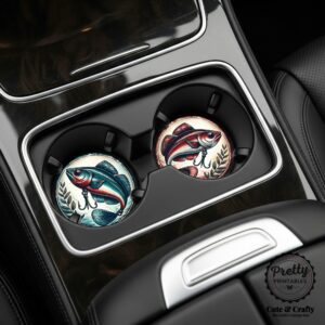 Vintage Fishing Car Coaster Sublimation PNG