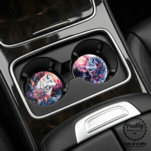 Wolf Car Coaster Sublimation Set