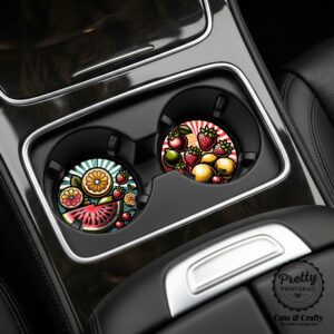 Vintage Fruit Car Coaster Sublimation Design