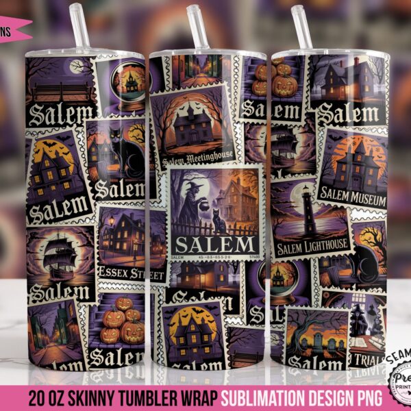 Salem Vacation Tumbler Wrap PNG