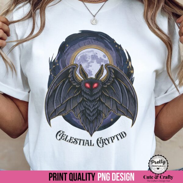 Mothman Celestial Cryptid Sublimation PNG