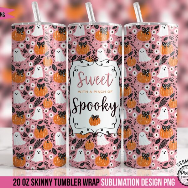 Sweet and Spooky Halloween Tumbler Wrap: 20oz