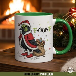 Christmas F-Caw-F Grinch Mug Design