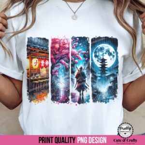 Japanese Samarai Sublimation Design PNG