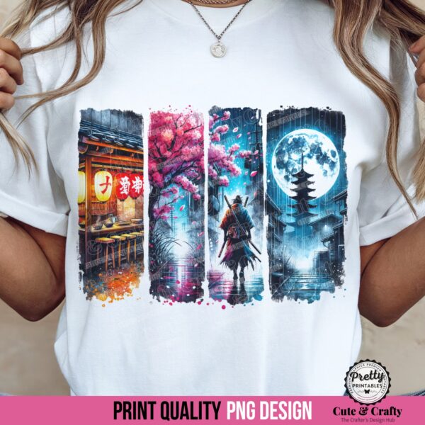 Japanese Samarai Sublimation Design PNG