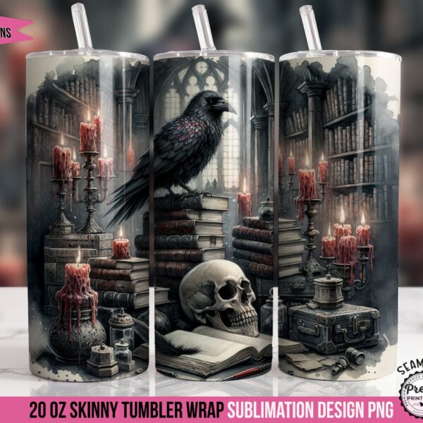 Dark Academia Goth Tumbler Wrap