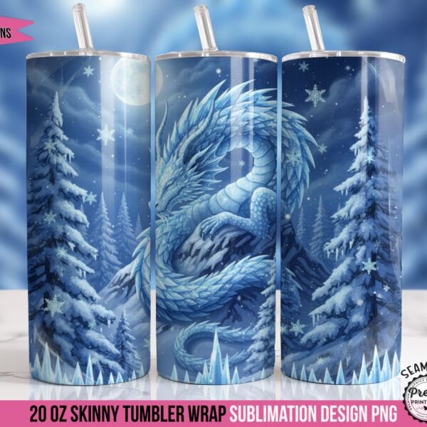 Fantasy Ice Dragon Tumbler Wrap