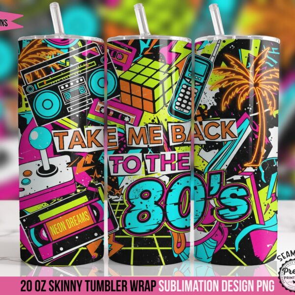 Retro 80s Tumbler Wrap: 1980s Pop Culture