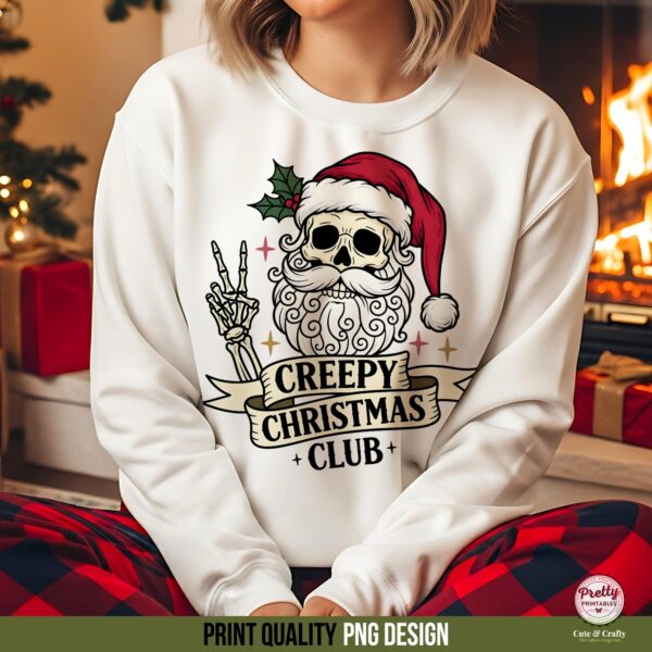 Creepmas Santa Skeleton Shirt Sublimation Design