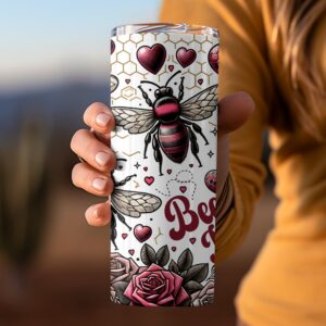 Bee Mine Valentine Tumbler Wrap