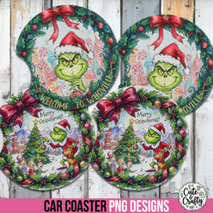 4inch Grinchmas Car Coaster PNGs