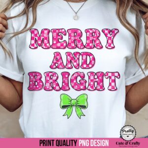 Merry and Bright PNG Sublimation Design