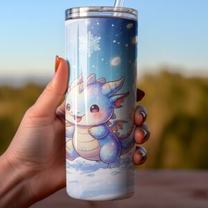 Winter Baby Dragon Tumbler Wrap