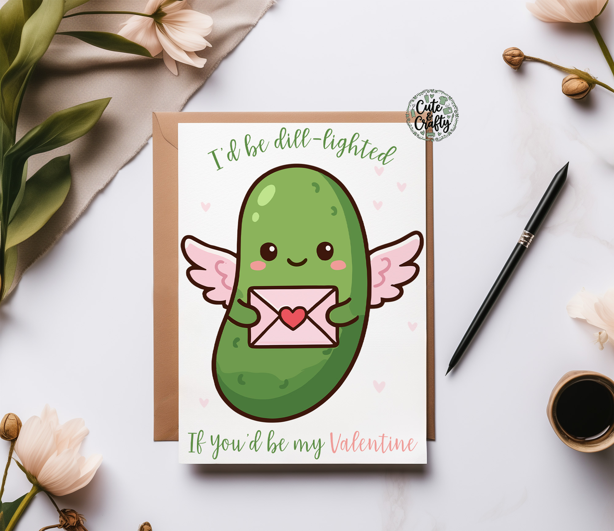 Dill Pickle Valentine Bundle: Cute Cartoon Pickles SVG/PNG - Image 3